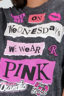 Playera acid mean girls manga corta