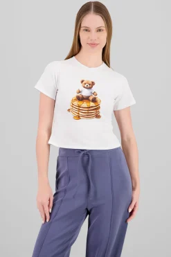 Playera corta estampado oso