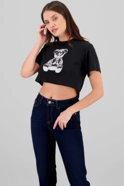Playera corta oso metalico