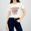 Playera crop estampado fresas