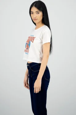 Playera crop estampado fresas