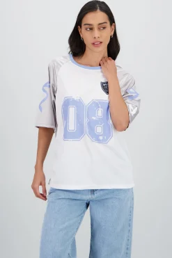 Playera deportiva contraste mangas