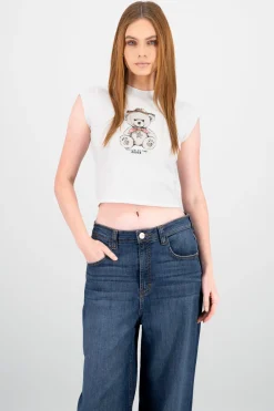 Playera espampado oso vaquero