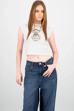 Playera espampado oso vaquero