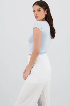 Playera larga manga corta