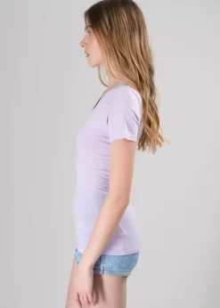 Playera manga corta escote v liso