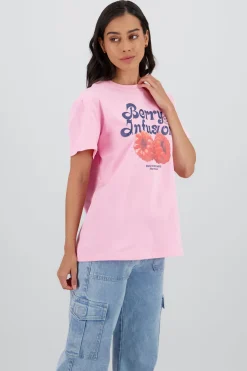 Playera manga corta estampado frutas