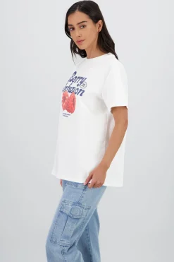 Playera manga corta estampado frutas