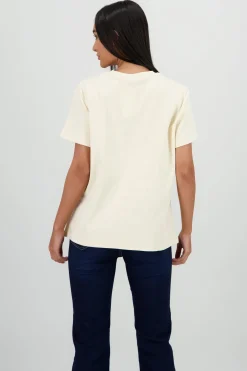 Playera manga corta oversize estampado naranjas