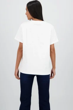 Playera manga corta oversize estampado naranjas