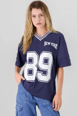 Playera oversize estampado numero