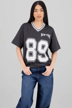 Playera oversize estampado numero