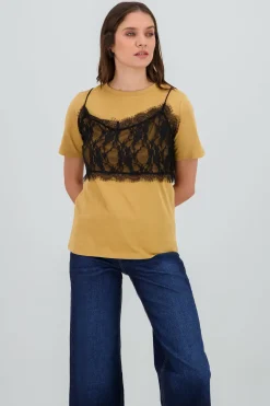 Playera oversized detalle encaje