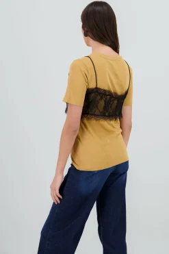 Playera oversized detalle encaje