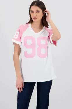 Playera oversized numero contraste