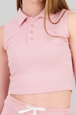 Playera tipo polo sin mangas