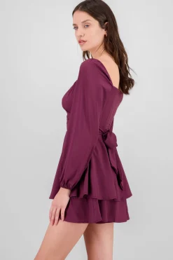 Romper liso con mangas abullonadas