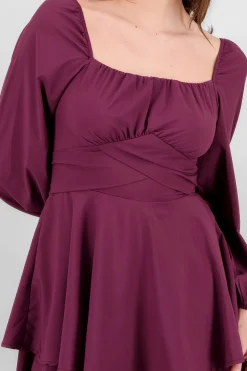 Romper liso con mangas abullonadas