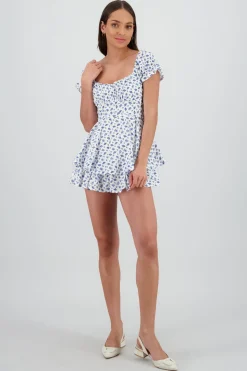 Romper olanes flores detalle bordados