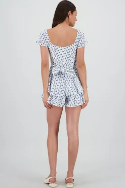 Romper olanes flores detalle bordados