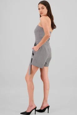 Romper strapless detalle cinturon