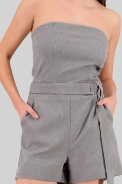 Romper strapless detalle cinturon