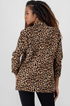 Saco animal print detalle manga