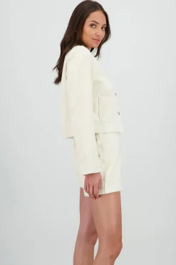 Saco corto textura con botone