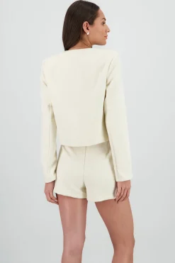 Saco corto textura con botone