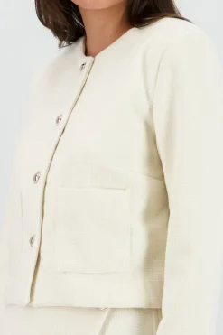 Saco corto textura con botone
