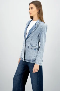 Saco liso de denim
