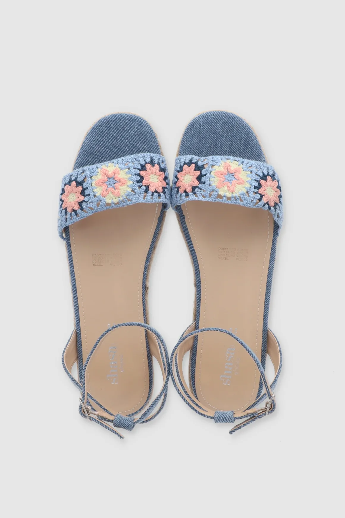 Sandalia crhochet tira tobillo