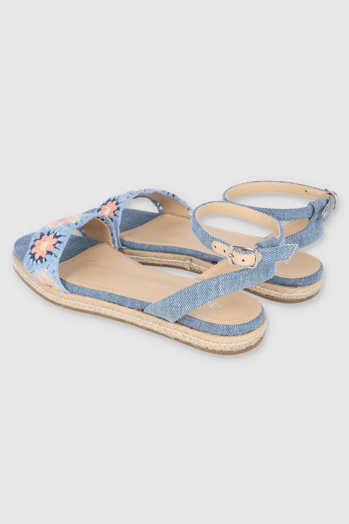 Sandalia crhochet tira tobillo