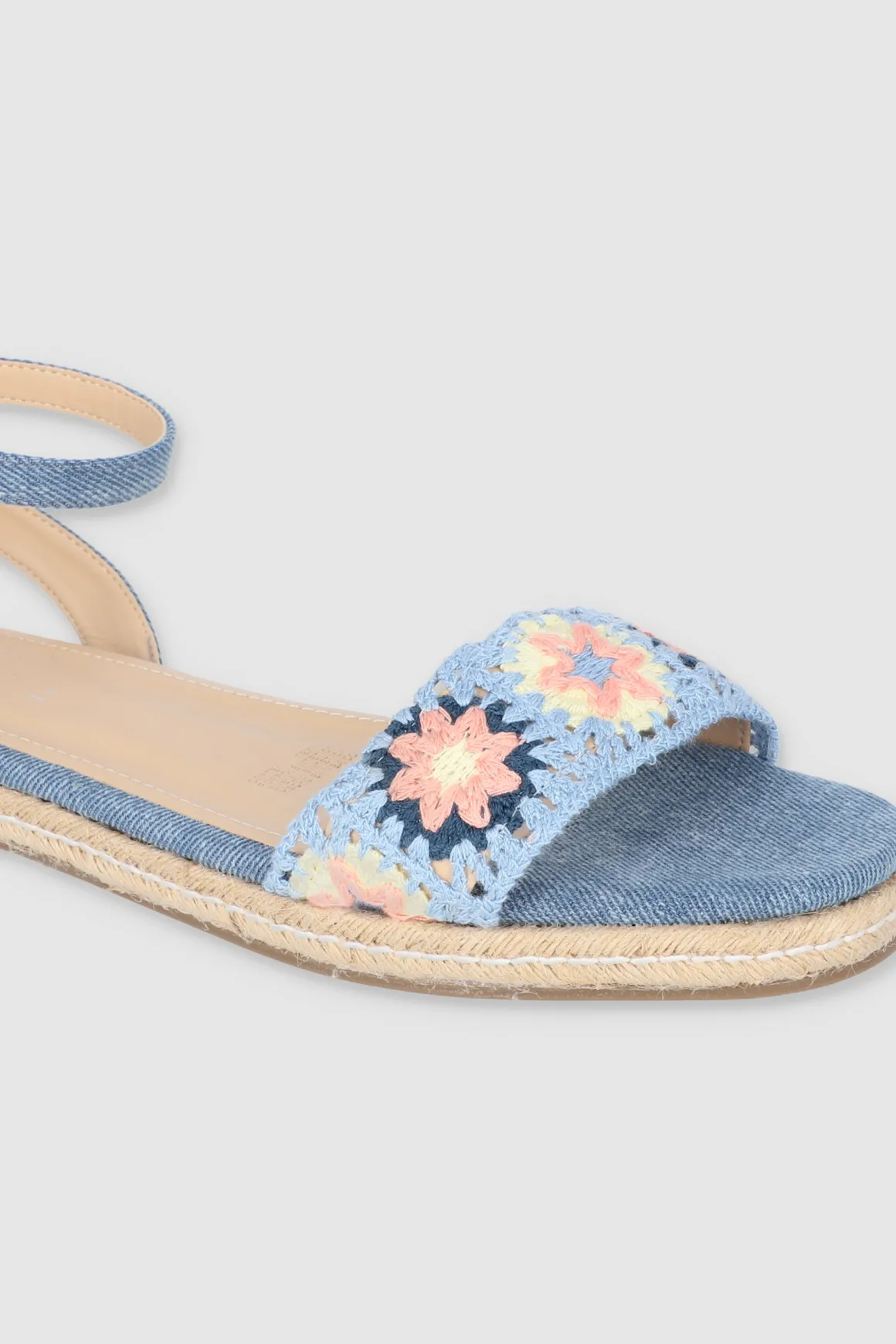 Sandalia crhochet tira tobillo