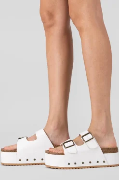 Sandalia doble plataforma dos hebillas tiras