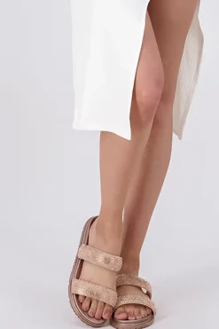 Sandalia Dos Tiras Brillos Slide