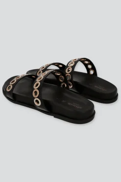 Sandalia dos tiras eyelets grandes