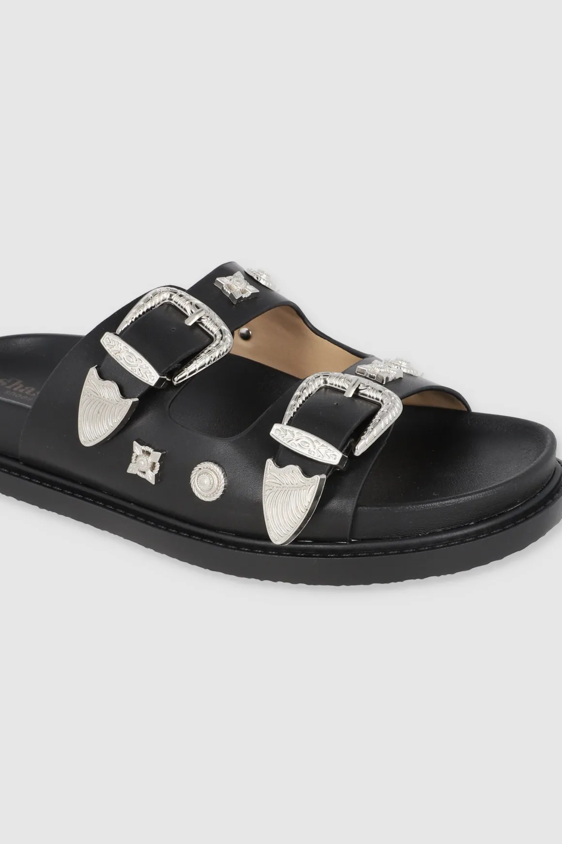 Sandalia dos tiras hebillas vaqueras