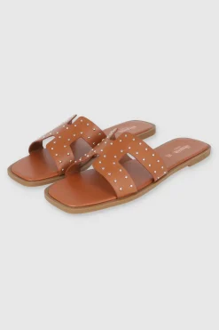 Sandalia greca aplicación studs