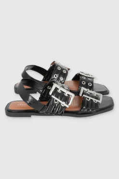 Sandalia hebilla doble eyelets slingback