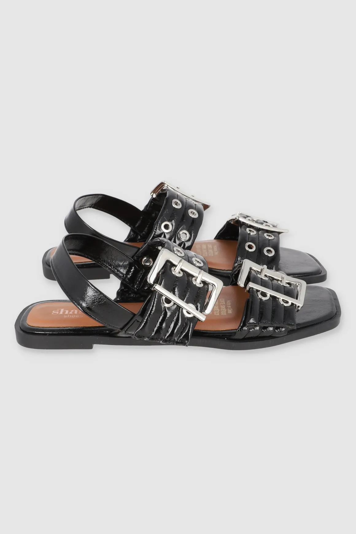 Sandalia hebilla doble eyelets slingback