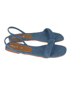 Sandalia pala denim tira tobillo