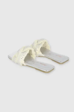 Sandalia Plana Deshilada Brillos