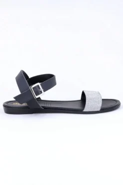 Sandalia Plana Tiras Brillos