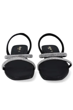 Sandalia plana tiras brillos