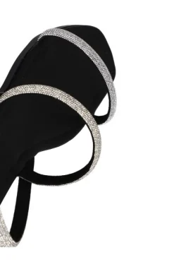 Sandalia plana tiras brillos