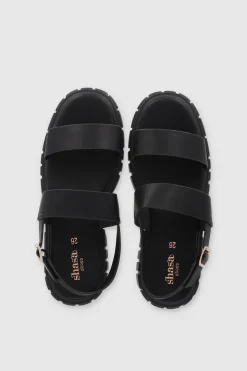 Sandalia Plataforma Suela Dentada Tiras Anchas