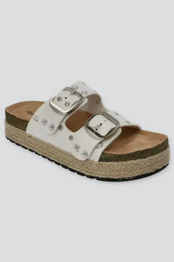 Sandalia plataforma yute dos tiras studs