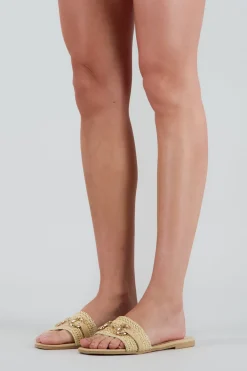 Sandalia tira ancha yute aplicación eslabón