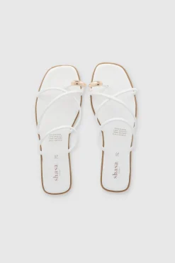 Sandalia Tiras Aplicación Metal Dedo